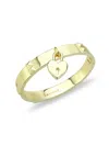 Saviene Women's 3-5 Mils Goldplated, Cubic Zirconia & Crystal Heart Padlock Bangle Bracelet In Brass