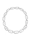 Saviene Women's Chromatic Crystal Link Necklace In Silvertone