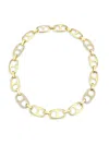 Saviene Women's Chromatic Crystal Link Necklace In Yellow Goldtone