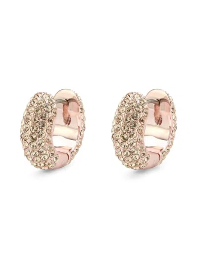 Saviene Women's Color Wheel Cubic Zirconia Huggie Earrings In Pink