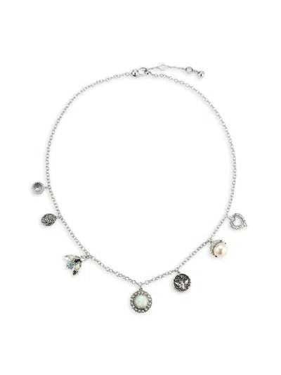 Saviene Women's Crystal, Cubic Zirconia & Simulated Pearl Charm Necklace In Yellow Goldtone