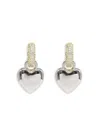 Saviene Women's Crystal Removable Heart Drop Earrings In Silver