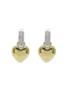 Saviene Women's Crystal Removable Heart Drop Earrings In Yellow Gold