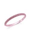 Saviene Women's Cubic Zirconia Half-pave Hinged Bangle In Hot Pink