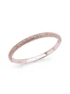 Saviene Women's Cubic Zirconia Half-pave Hinged Bangle In Light Pink