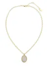 Saviene Women's Goldplated Dryzy & Cubic Zirconia Oval Pendant Necklace In Clear