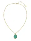 Saviene Women's Goldplated Dryzy & Cubic Zirconia Oval Pendant Necklace In Green