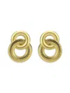Saviene Women's Interlock Cubic Zirconia Drop Earrings In Yellow Goldtone