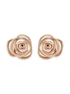 Saviene Women's Romantic Cubic Zirconia Rose Stud Earrings In Rose Goldtone