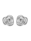 Saviene Women's Romantic Cubic Zirconia Rose Stud Earrings In Silvertone