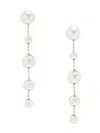 Saviene Women's  Bead Chain Linear Earring In Silver