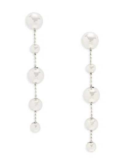 Saviene Women's  Bead Chain Linear Earring In Silver