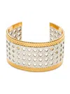 Saviene Women's Two Tone Plated Cutout Cuff Bracelet In Silver
