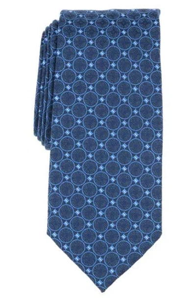 Savile Row Co Caperock Medallion Tie In Blue