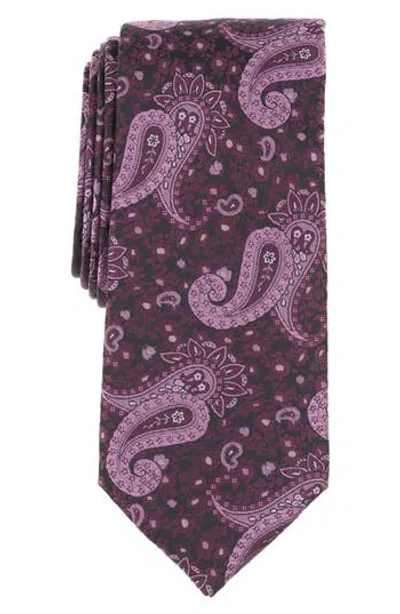 Savile Row Co Derek Paisley Tie In Burgundy