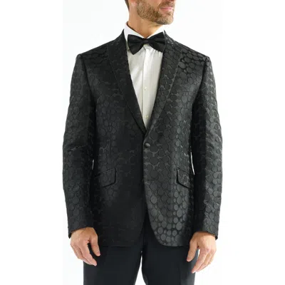 Savile Row Co Dotted Jacquard Evening Jacket In Black