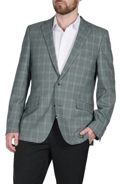 Savile Row Co Green Plaid Notch Collar Sport Coat