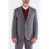 Savile Row Co Grey Rust Windowpane Suit In Gray