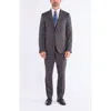 Savile Row Co Hoxton Charcoal Plaid Notch Lapel Suit In Gray