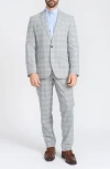 Savile Row Co Hoxton Grey Plaid Stretch Suit