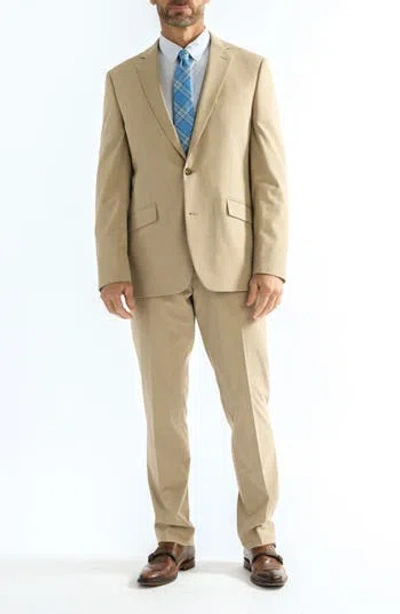Savile Row Co Hoxton Tick Weave Stretch Suit In Nude