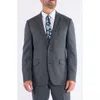 Savile Row Co Hoxton Trim Fit Charcoal Notch Lapel Knit Suit In Gray