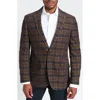 Savile Row Co Navy & Brown Glen Plaid Corduroy Blazer In Blue