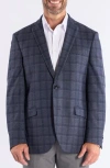Savile Row Co Plaid Knit Sport Coat In Blue