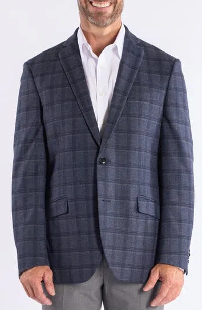 Savile Row Co Plaid Knit Sport Coat In Blue