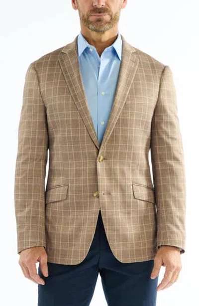 Savile Row Co Plaid Knit Sport Coat In Brown