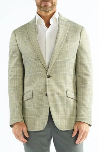 Savile Row Co Plaid Knit Sport Coat In Green