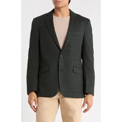 Savile Row Co Plaid Sport Coat In Dark Olive