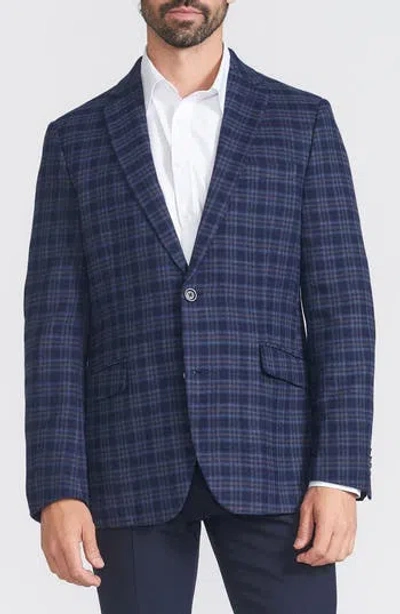 Savile Row Co Plaid Sport Coat In Navy