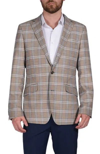 Savile Row Co Plaid Sport Coat In Tan