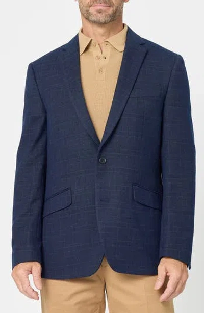 Savile Row Co Shadow Plaid Sport Coat In Navy