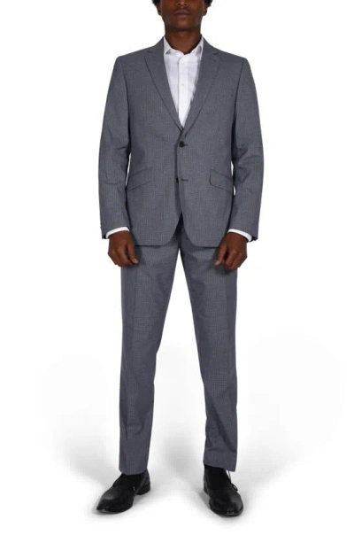 Savile Row Co Slim Fit Check Suit In Grey