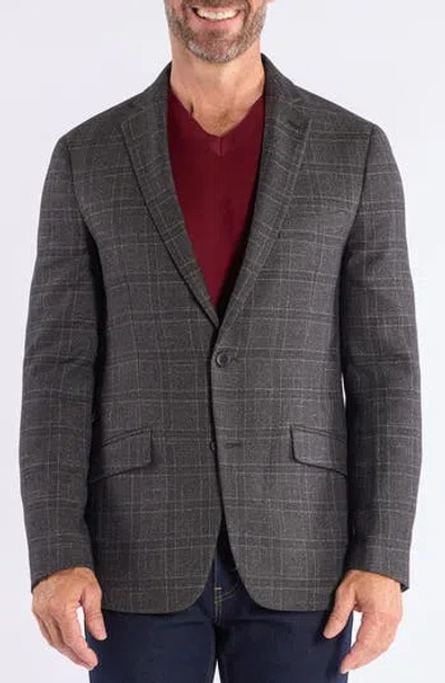 Savile Row Co Windowpane Knit Sport Coat In Gray