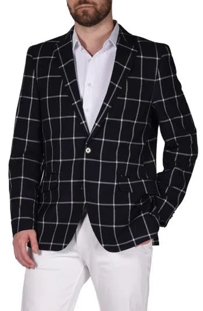 Savile Row Co Windowpane Sport Coat In Navy