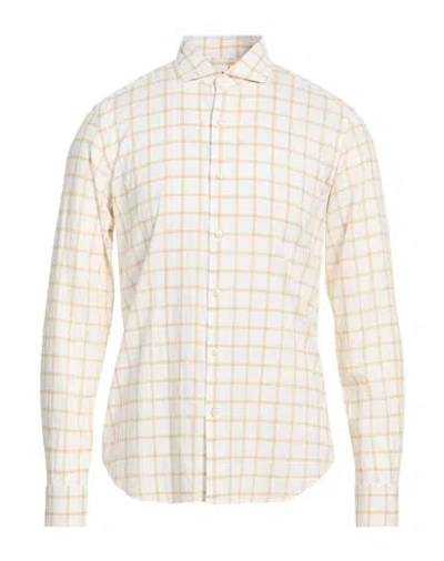 Savile Row Man Shirt Beige Size 16 ½ Cotton, Linen In Neutral