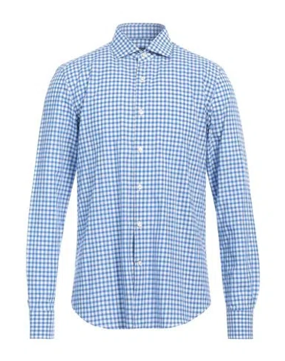 Savile Row Man Shirt Blue Size 16 Cotton