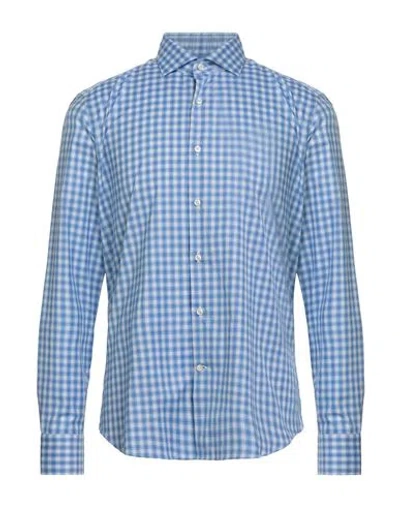 Savile Row Man Shirt Blue Size 17 ½ Cotton