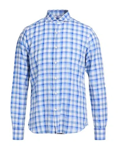 Savile Row Man Shirt Blue Size 17 Cotton, Linen