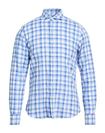 Savile Row Man Shirt Blue Size 17 ½ Cotton, Linen In Multi