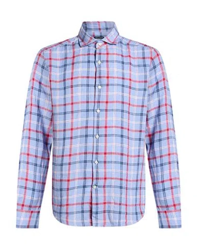 Savile Row Man Shirt Light Blue Size 15 ¾ Linen