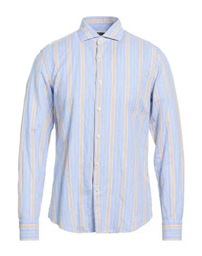 Savile Row Man Shirt Light Blue Size 16 Cotton, Linen