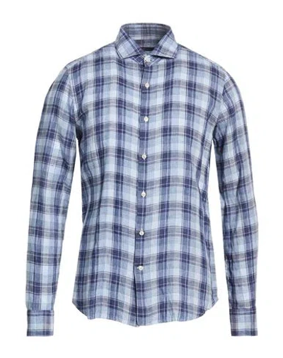 Savile Row Man Shirt Light Blue Size 16 Linen
