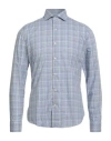 Savile Row Man Shirt Light Blue Size 17 Cotton In Blue