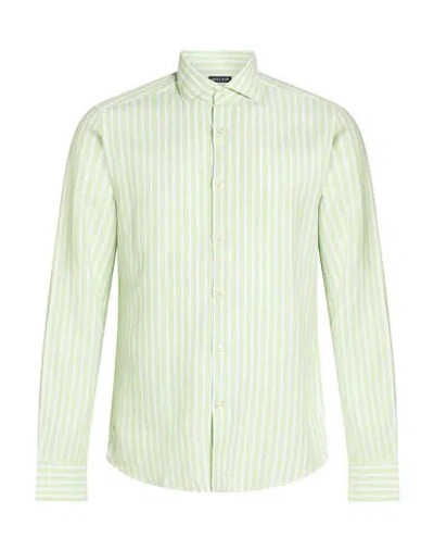Savile Row Man Shirt Light Green Size 16 Cotton, Linen