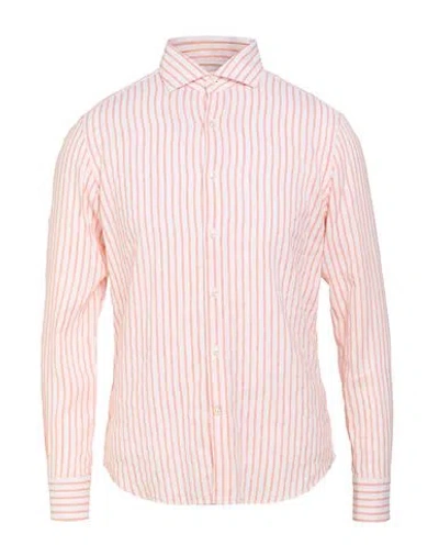 Savile Row Man Shirt Orange Size 16 Cotton, Linen