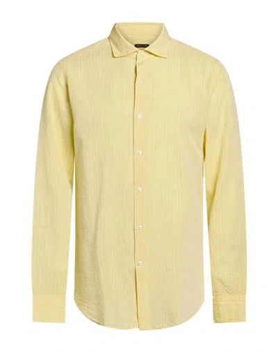 Savile Row Man Shirt Yellow Size 17 Cotton, Linen